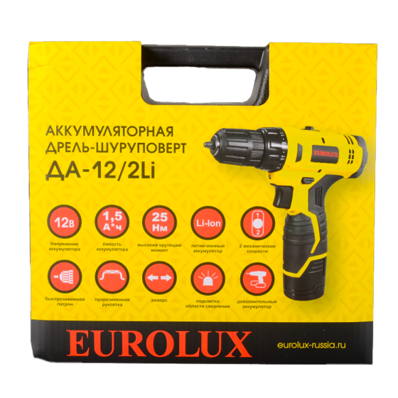 Дрель-шуруповерт аккумуляторная Eurolux ДА-12/2Li