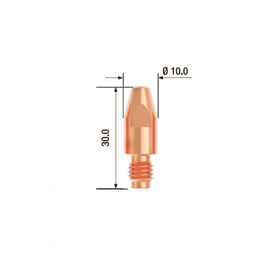 Контактный наконечник Fubag M8х30 мм ECU D=0.9 мм (25 шт.) [FB.CTM8.30-09]